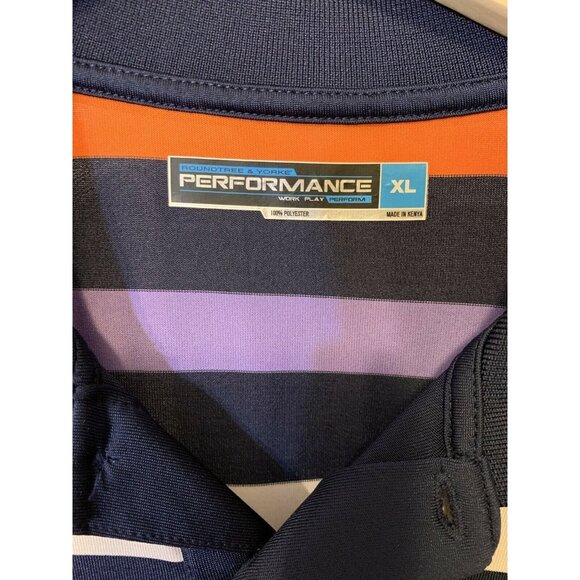 Roundtree & Yorke Performance polo Men’s‎ Sz XL Striped Multicolor - Picture 2 of 8